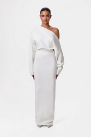 Natalie | Soft Ribbed Knit Dress - White
