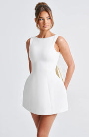 Ylona | Pearl-Tie Dress - White