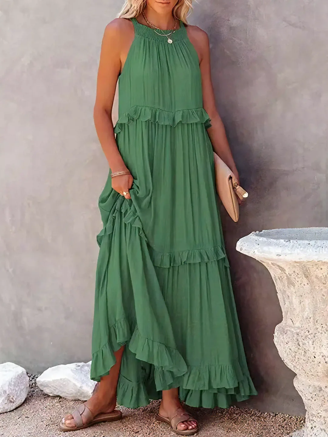 Megan | Elegant Ruffle Maxi Dress