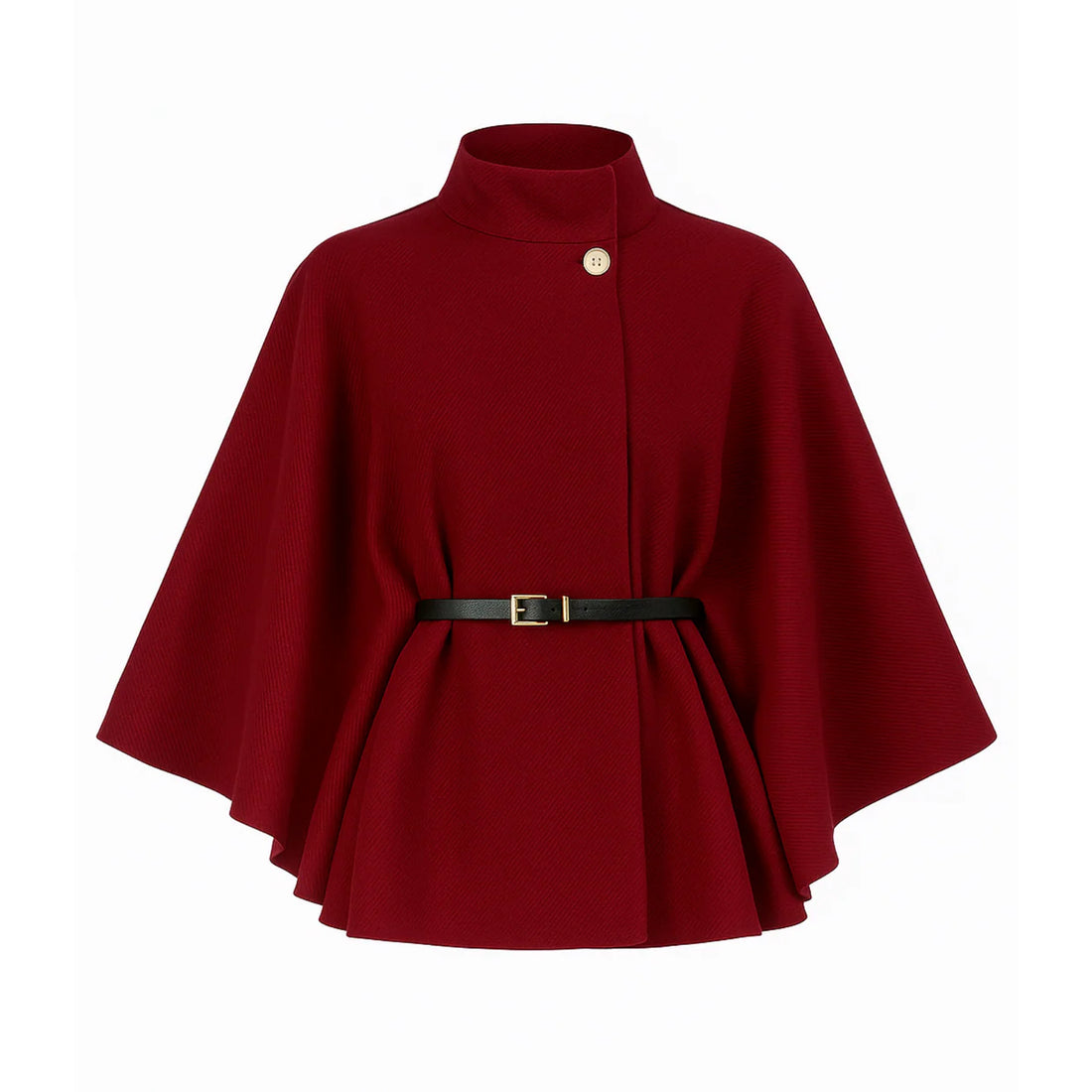 Elun | Chic Butterfly Jacket with Belt - Wine Red