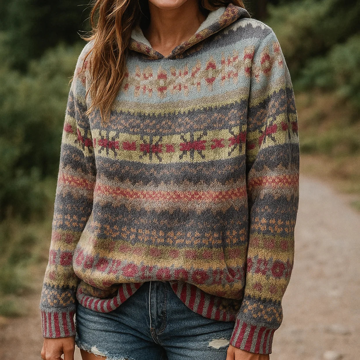 Sola | Timeless Pattern Hoodie - Red