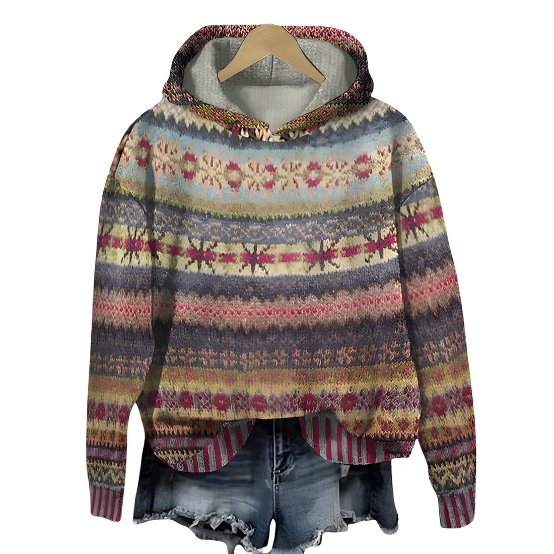 Sola | Timeless Pattern Hoodie - Red