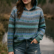 Sola | Timeless Pattern Hoodie - Blue