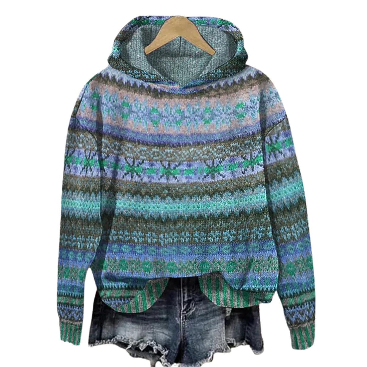 Sola | Timeless Pattern Hoodie - Blue