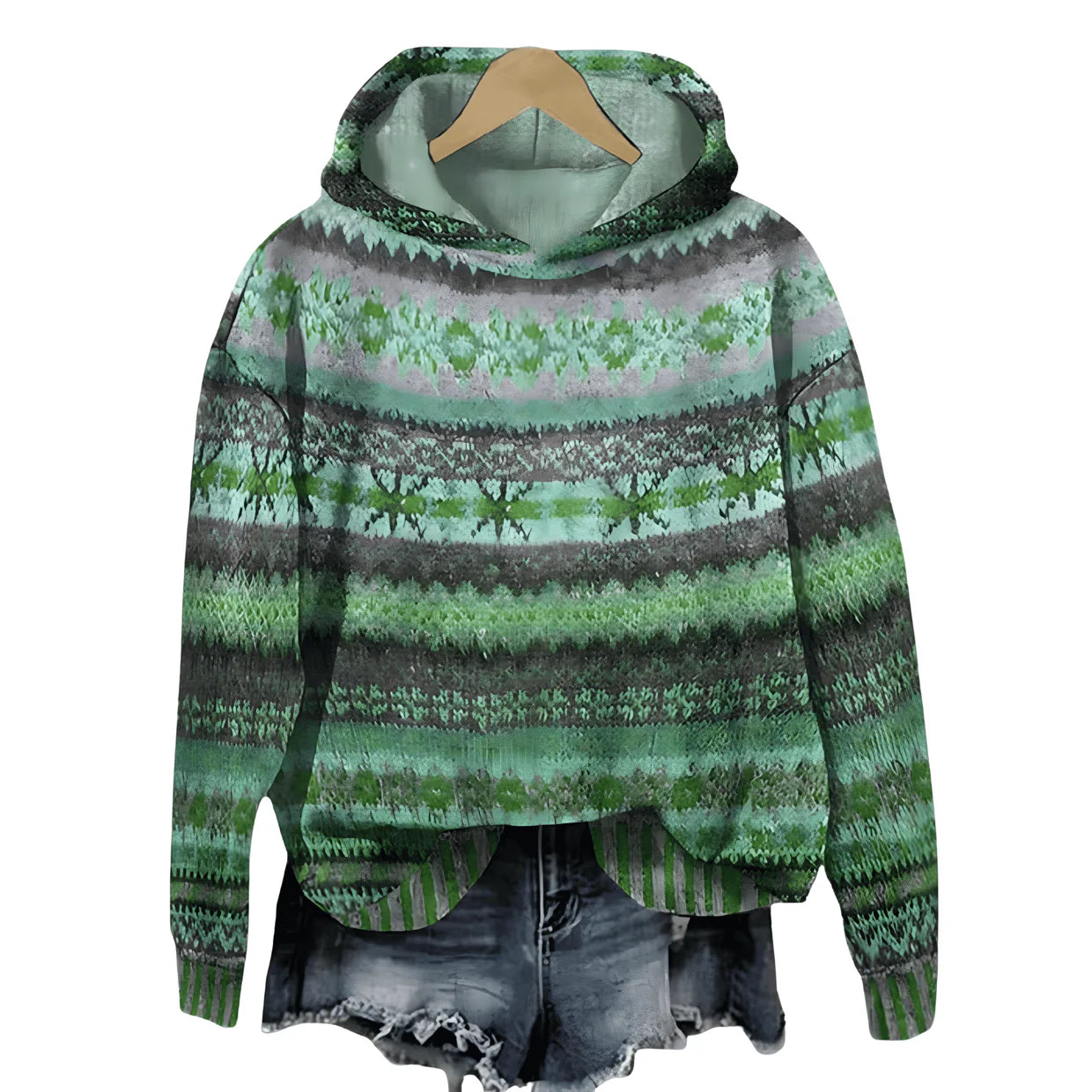 Sola | Timeless Pattern Hoodie - Green