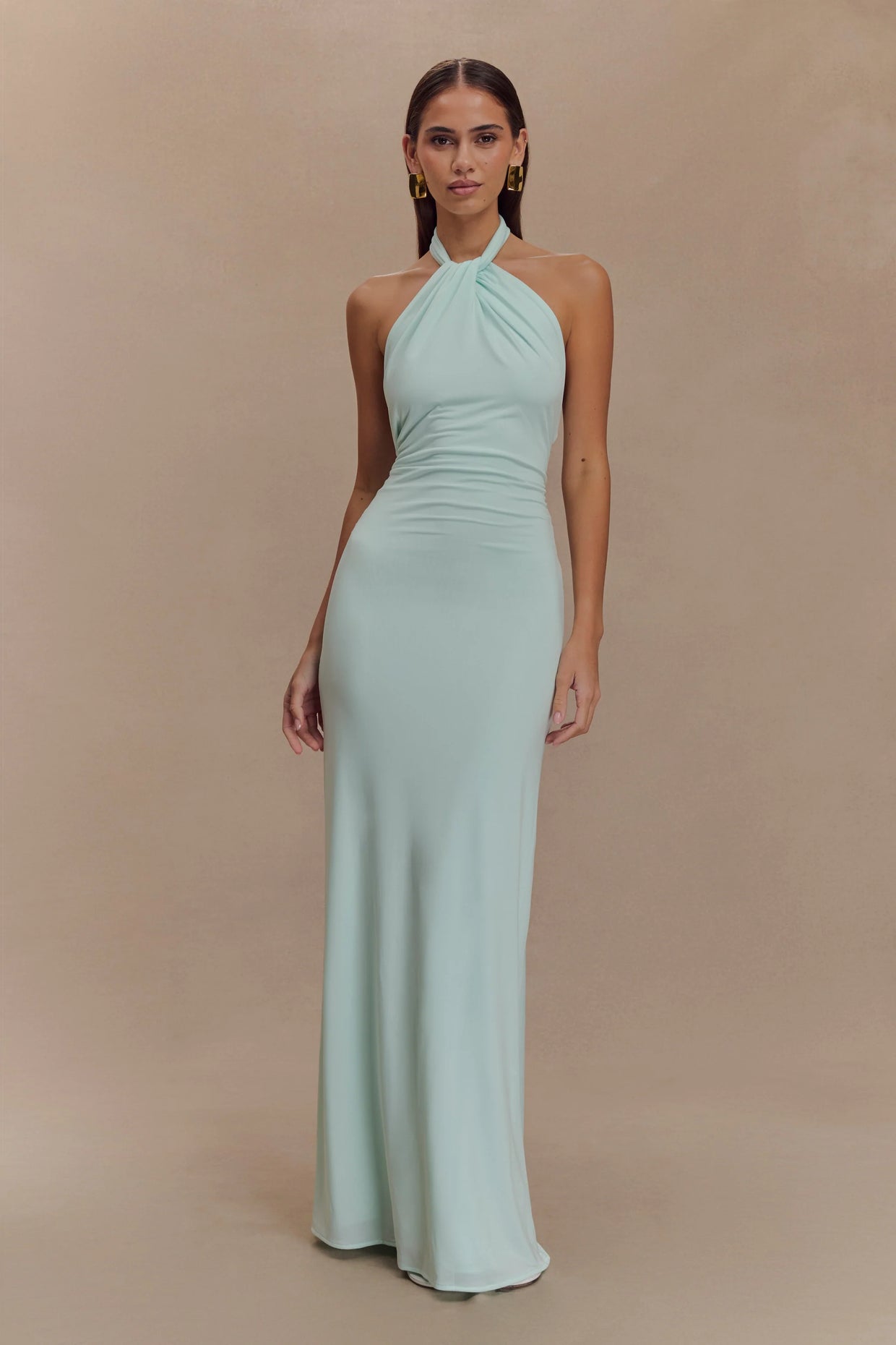 Rhiana | Elegant Halter Dress - Mint