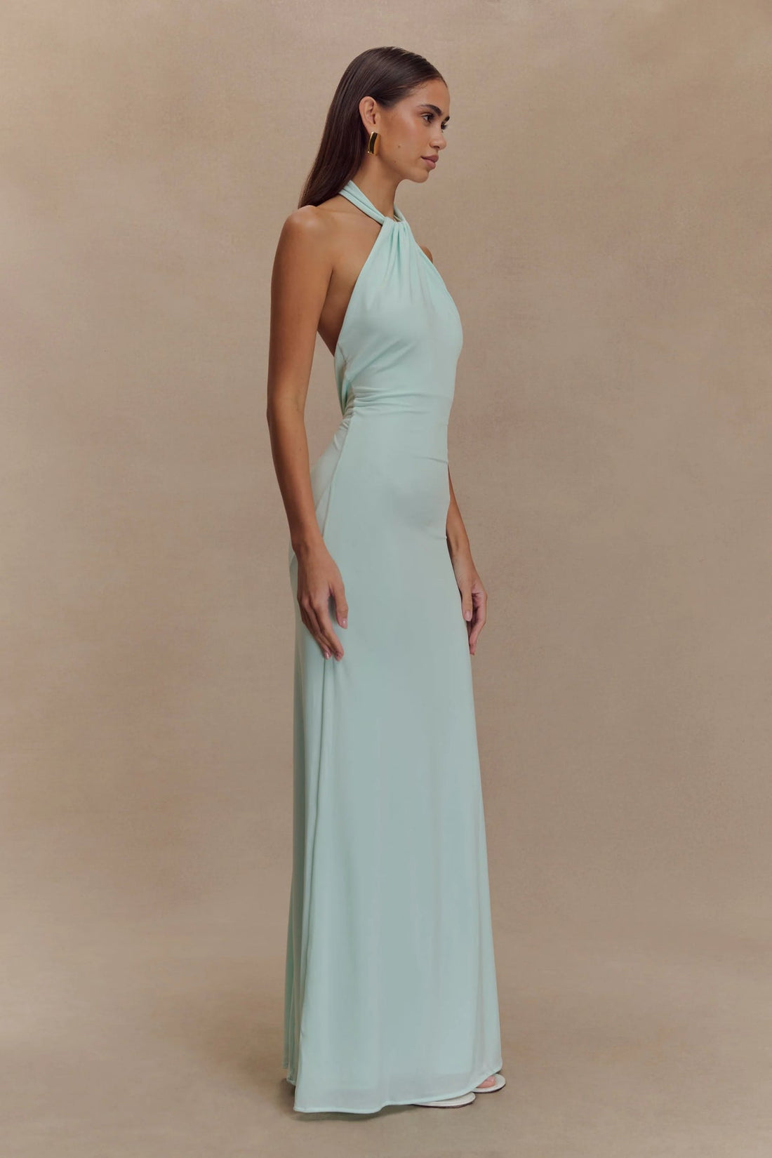Rhiana | Elegant Halter Dress - Mint