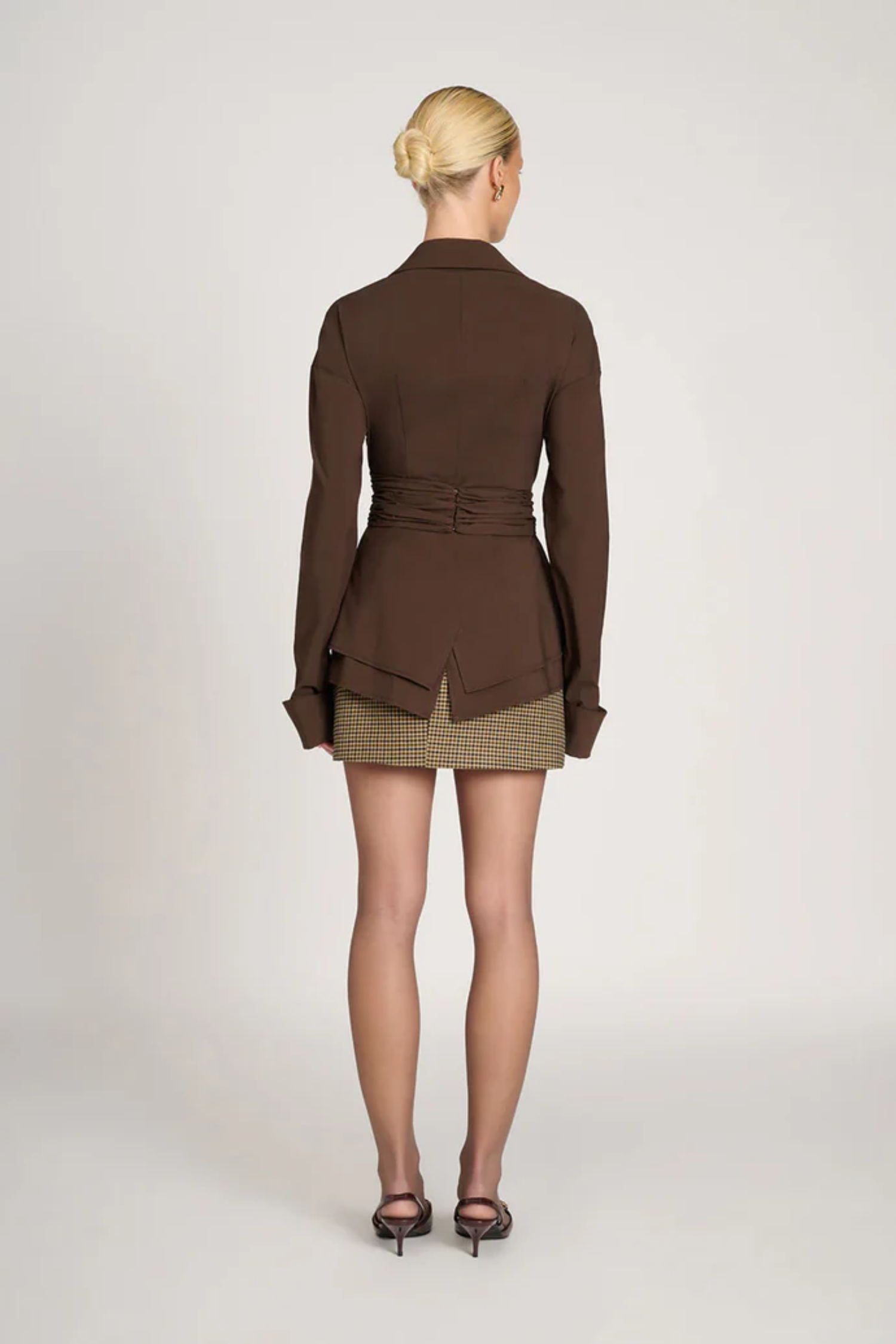 Scarlett | Tailored Wrap Shirt - Brown