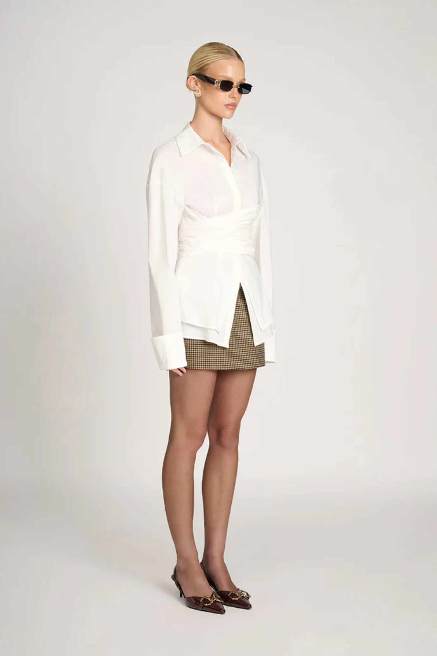 Scarlett | Tailored Wrap Shirt - White