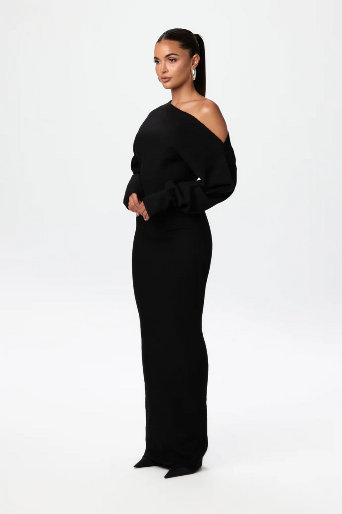 Natalie | Soft Ribbed Knit Dress - Black