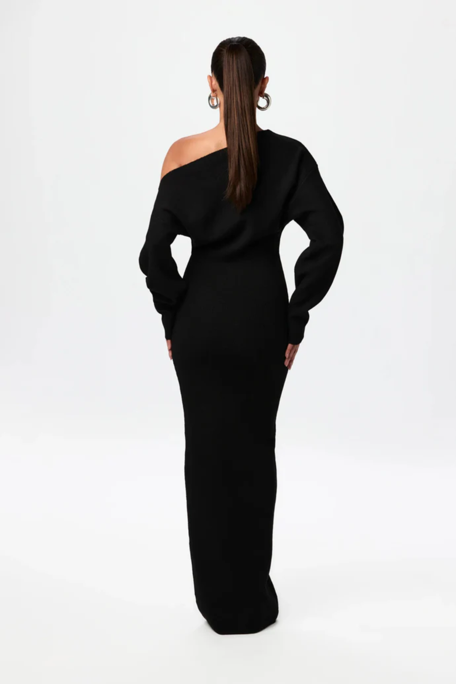 Natalie | Soft Ribbed Knit Dress - Black