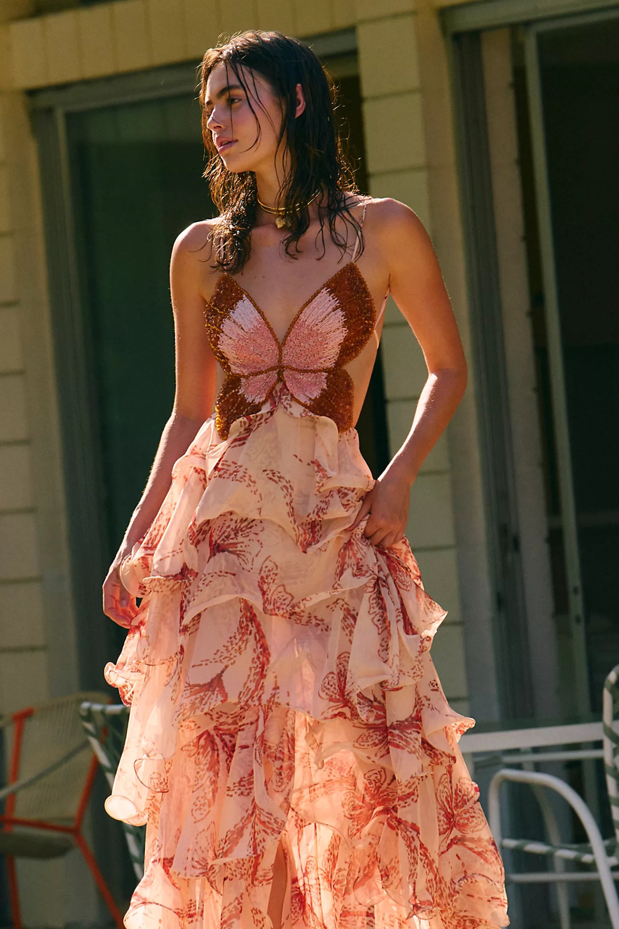Chloe | Ruffled Midi Dress