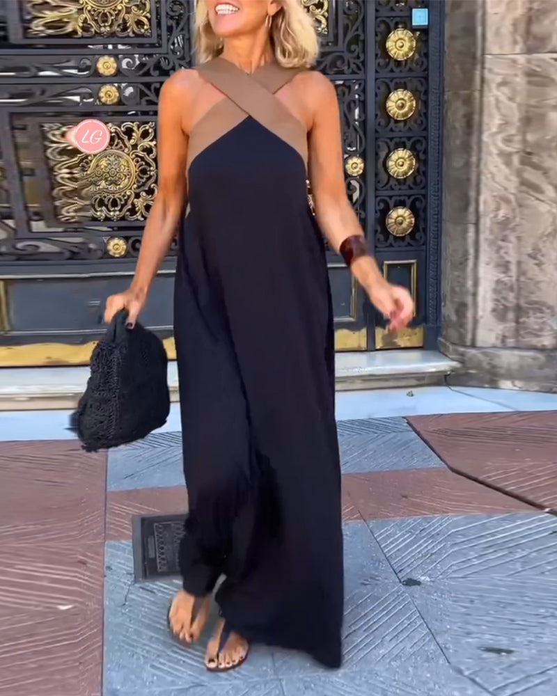 Sienna | Cross-Neck Maxi Dress