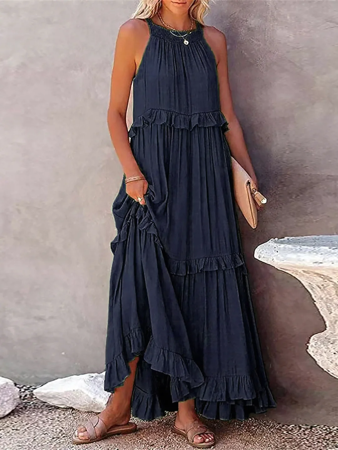 Megan | Elegant Ruffle Maxi Dress