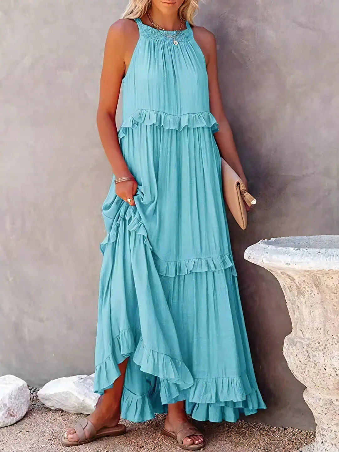 Megan | Elegant Ruffle Maxi Dress