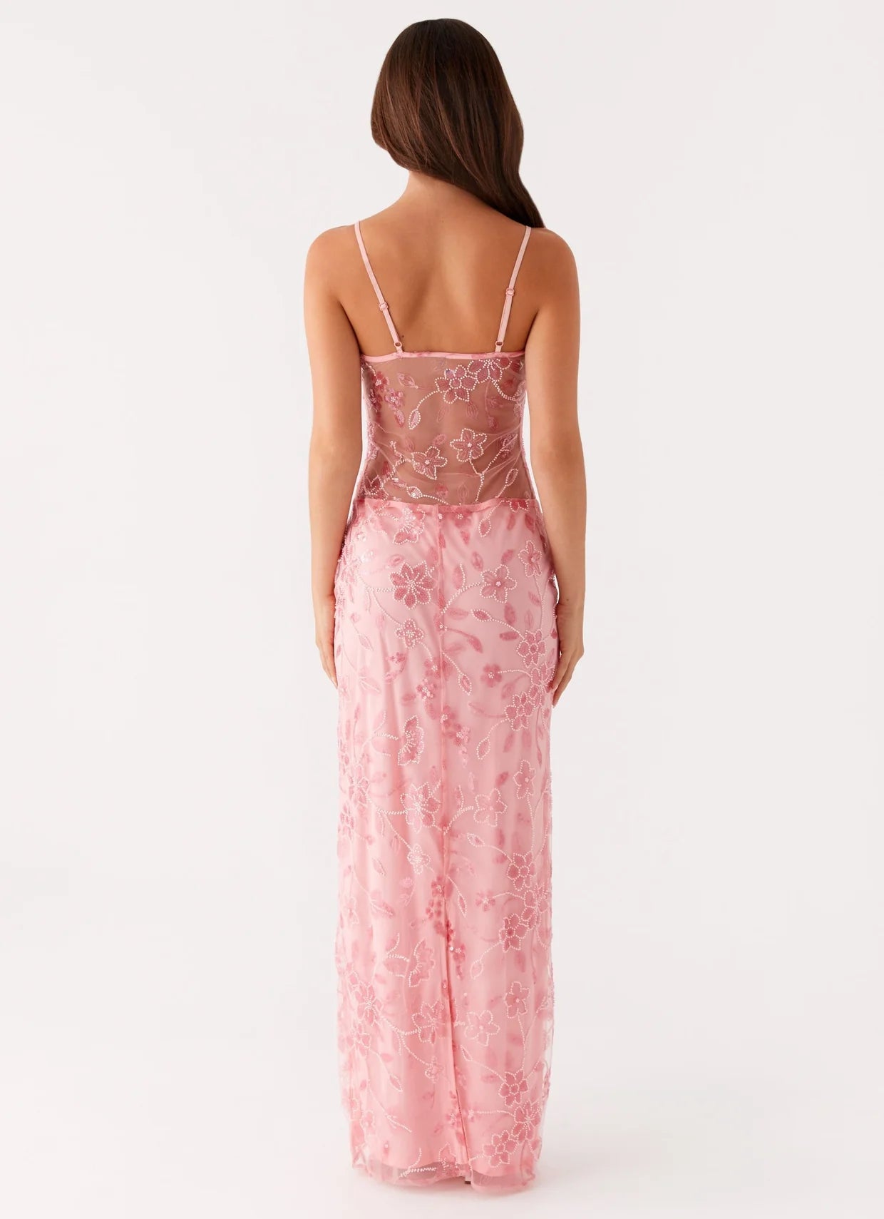 Laura | Sheer Floral Maxi Dress