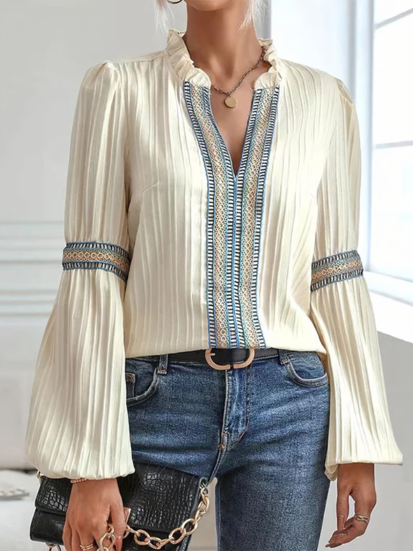 Oliana - Lacy Boho Chic Blouse