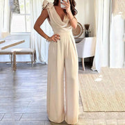Salma - Jumpsuit With Waterfall Neckline