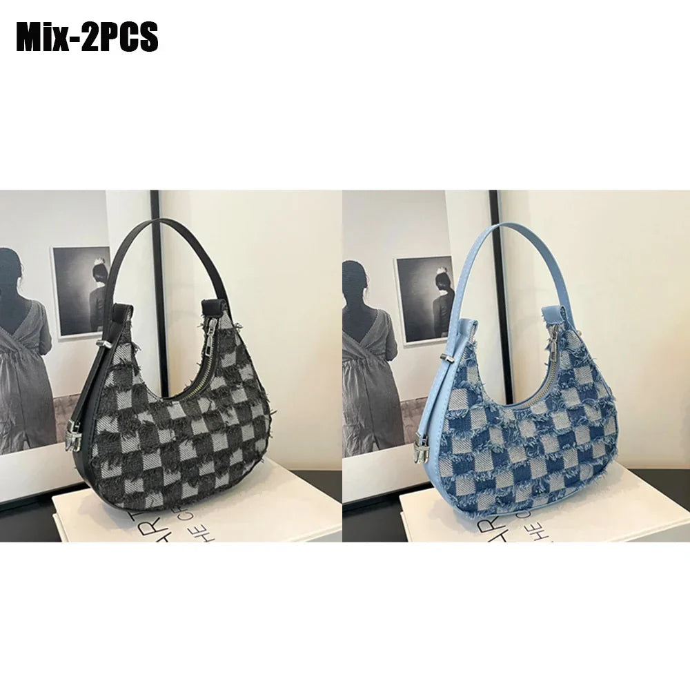 Brisa - Check Textured Handbag