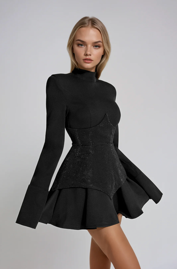 Adrina - Glitter Corset Dress