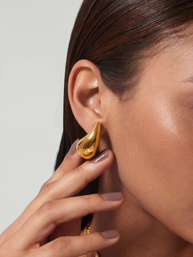 Mireille - 14k Gold Pleated Earrings