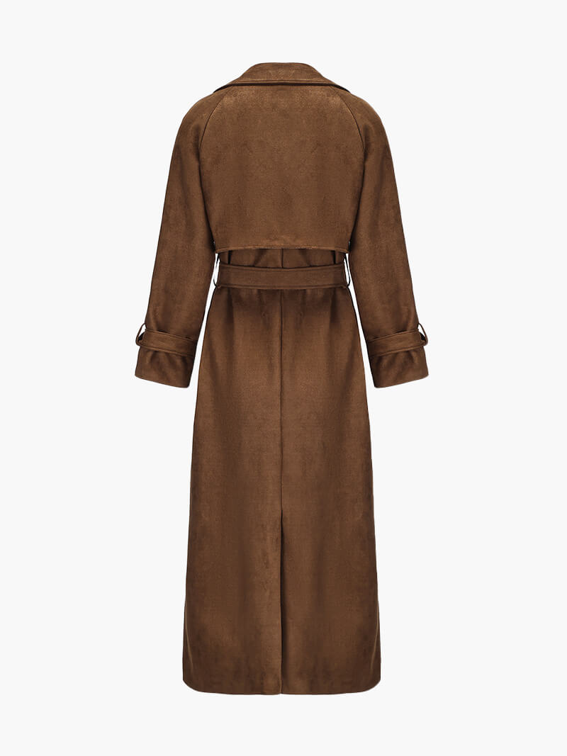 Molly imitatiesuède trenchcoat