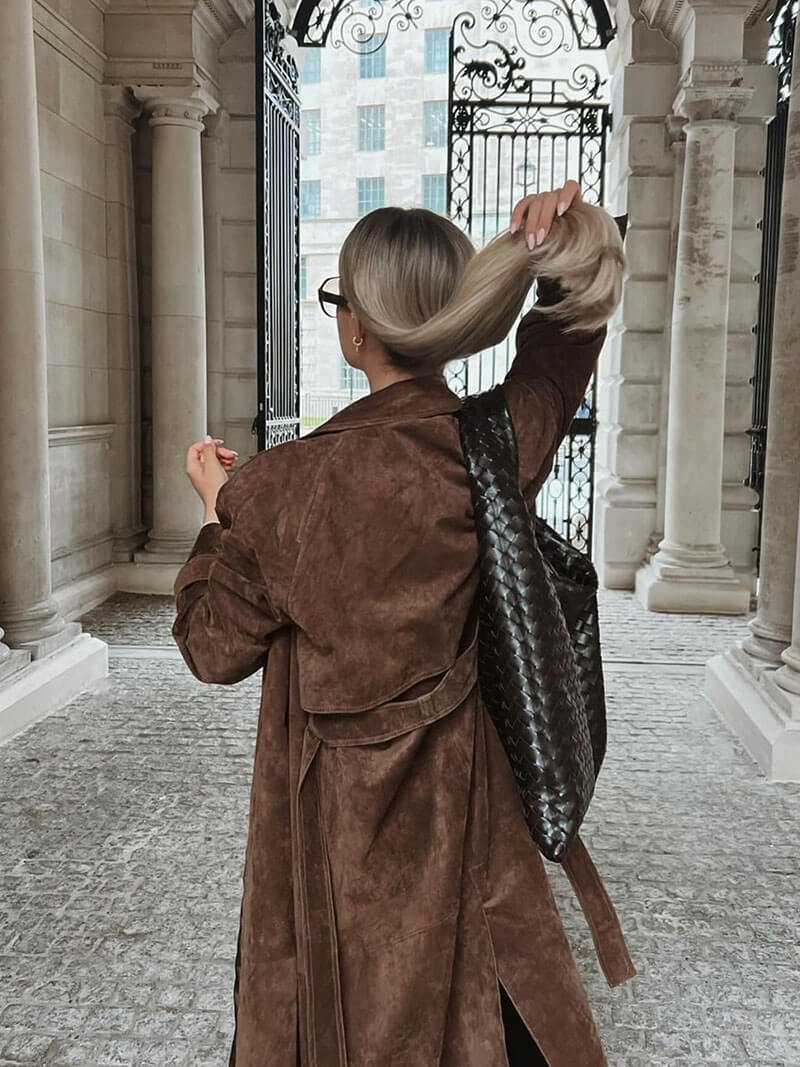 Molly imitatiesuède trenchcoat