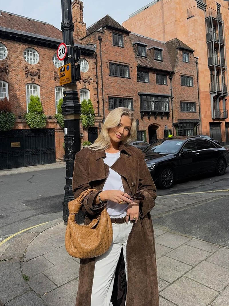 Molly imitatiesuède trenchcoat