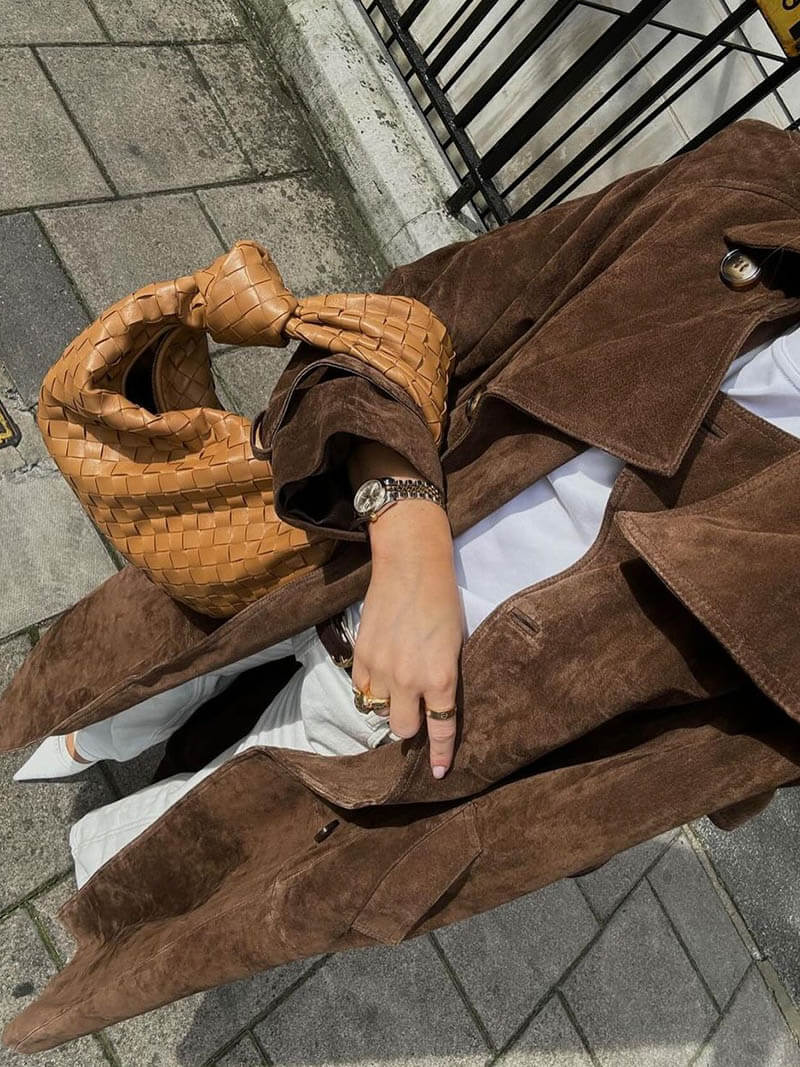 Molly imitatiesuède trenchcoat