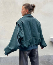 Jayla - Oversized Leather Zipper Jacket