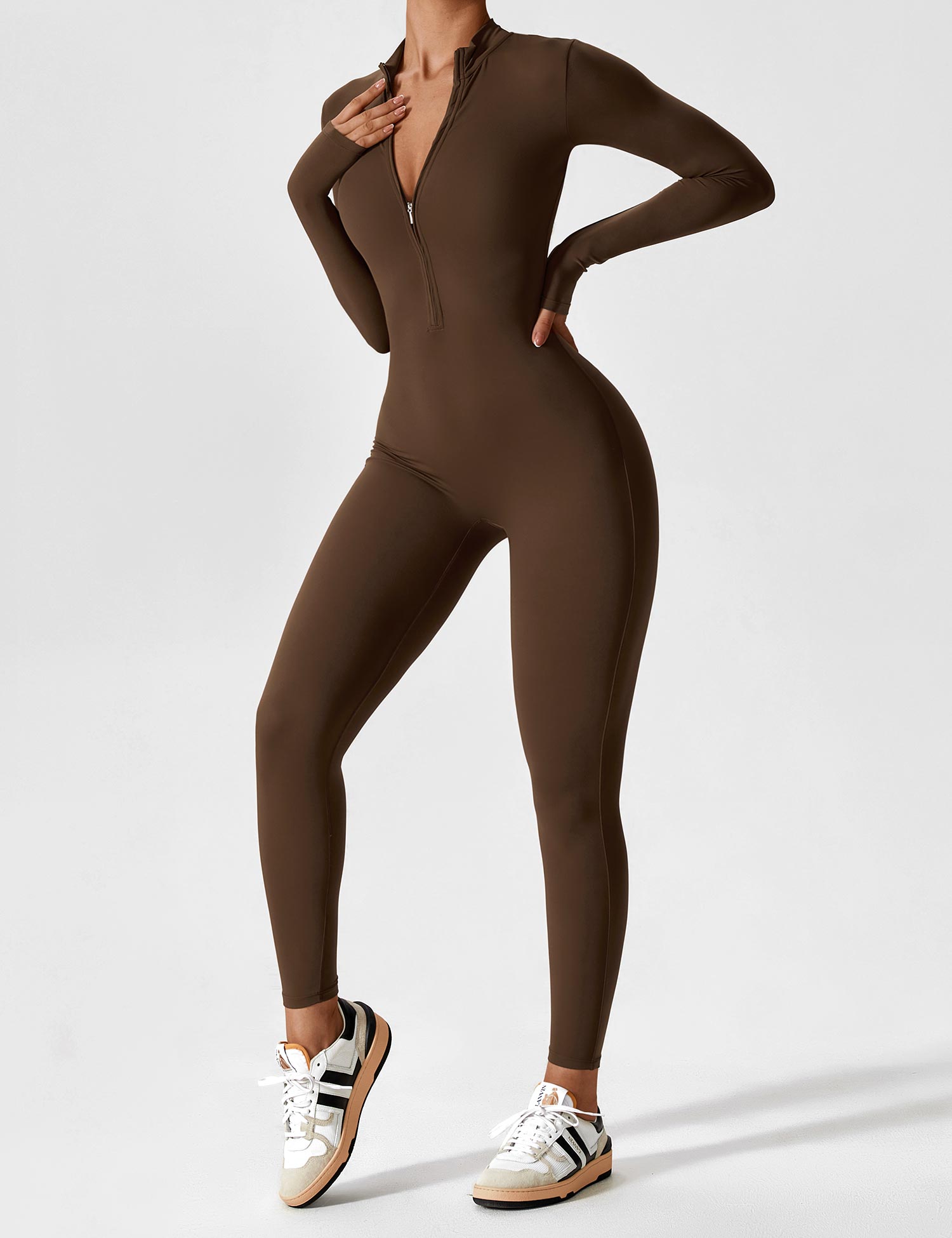Yeoreo Belle Fleece Long Sleeve Zipper Jumpsuit