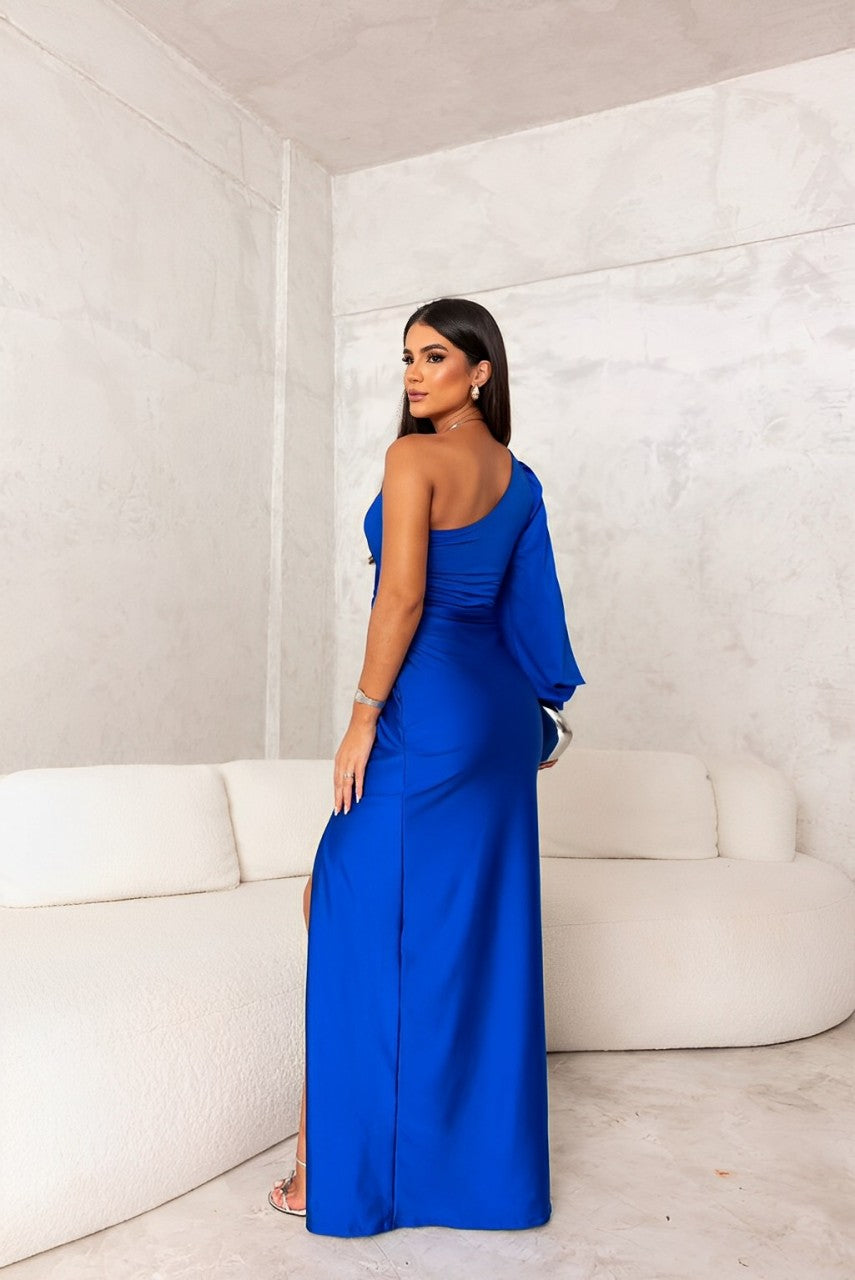 Yolina | One-Shoulder Satin Dress